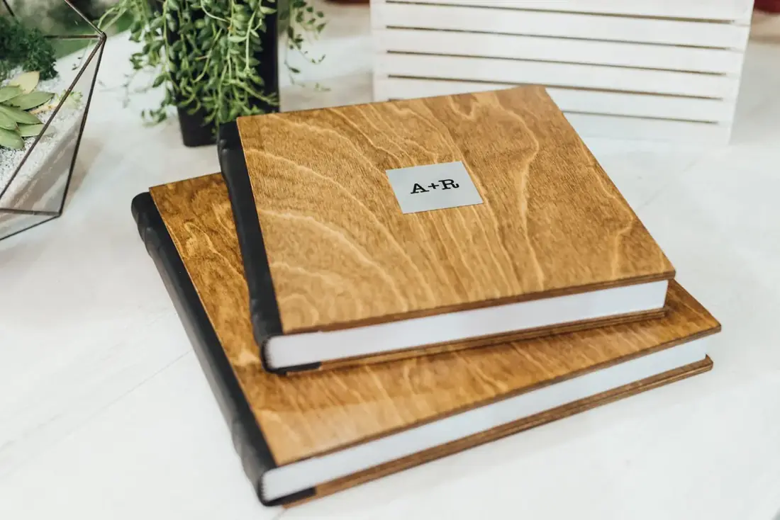 Natural wood photobook cover